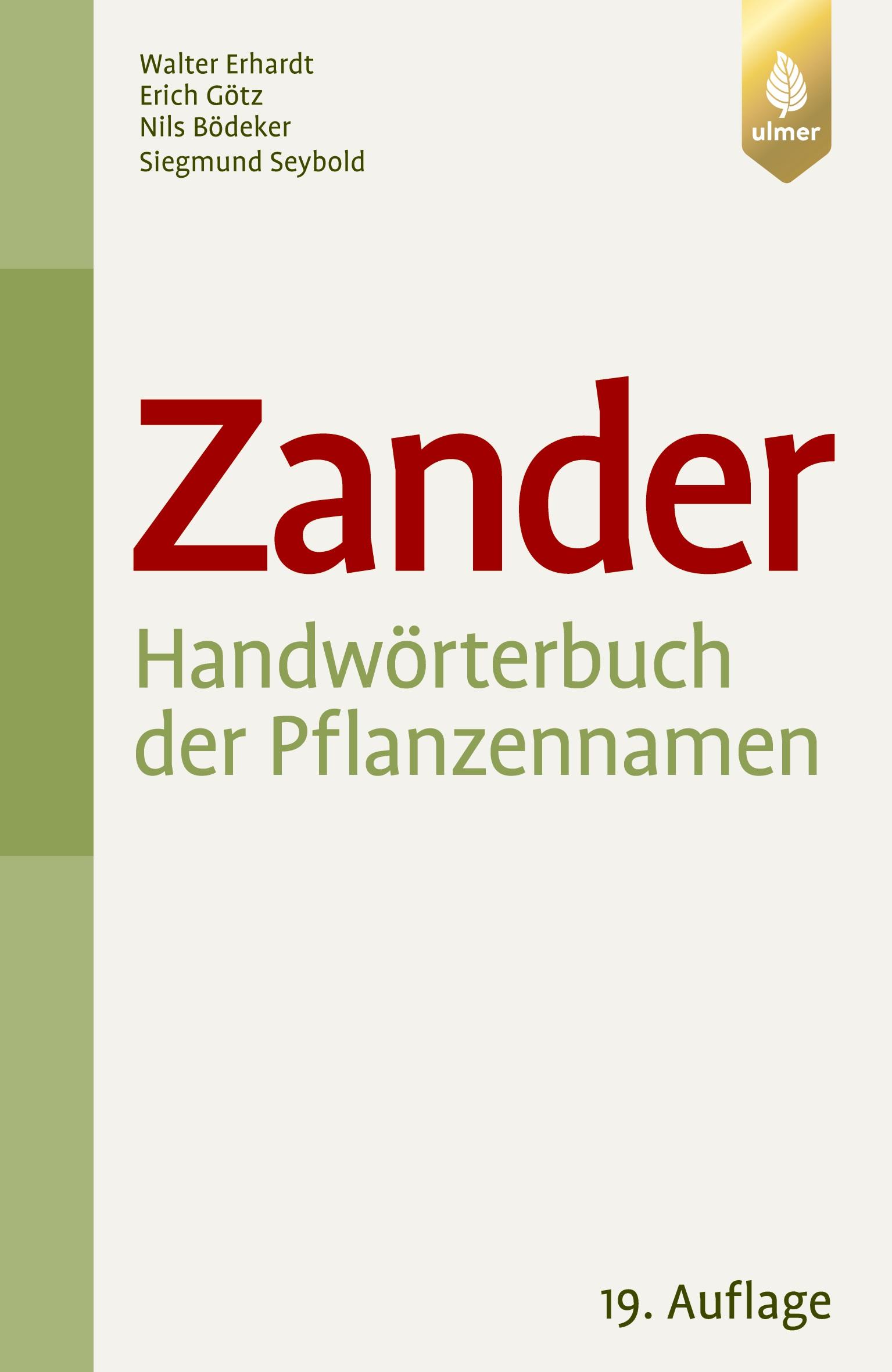Vorderes Coverbild Zander. Handwörterbuch der Pflanzennamen