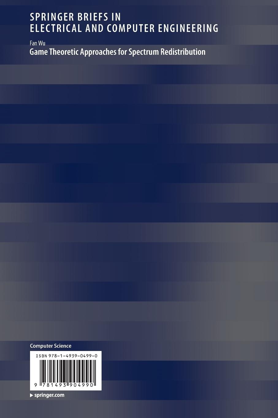 Rückseitencover Game Theoretic Approaches for Spectrum Redistribution