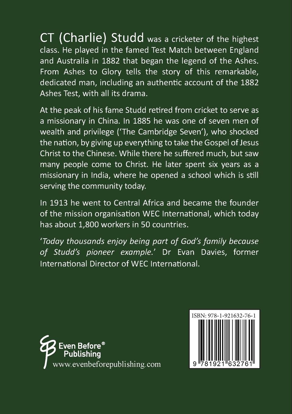 Rückseitencover From Ashes to Glory