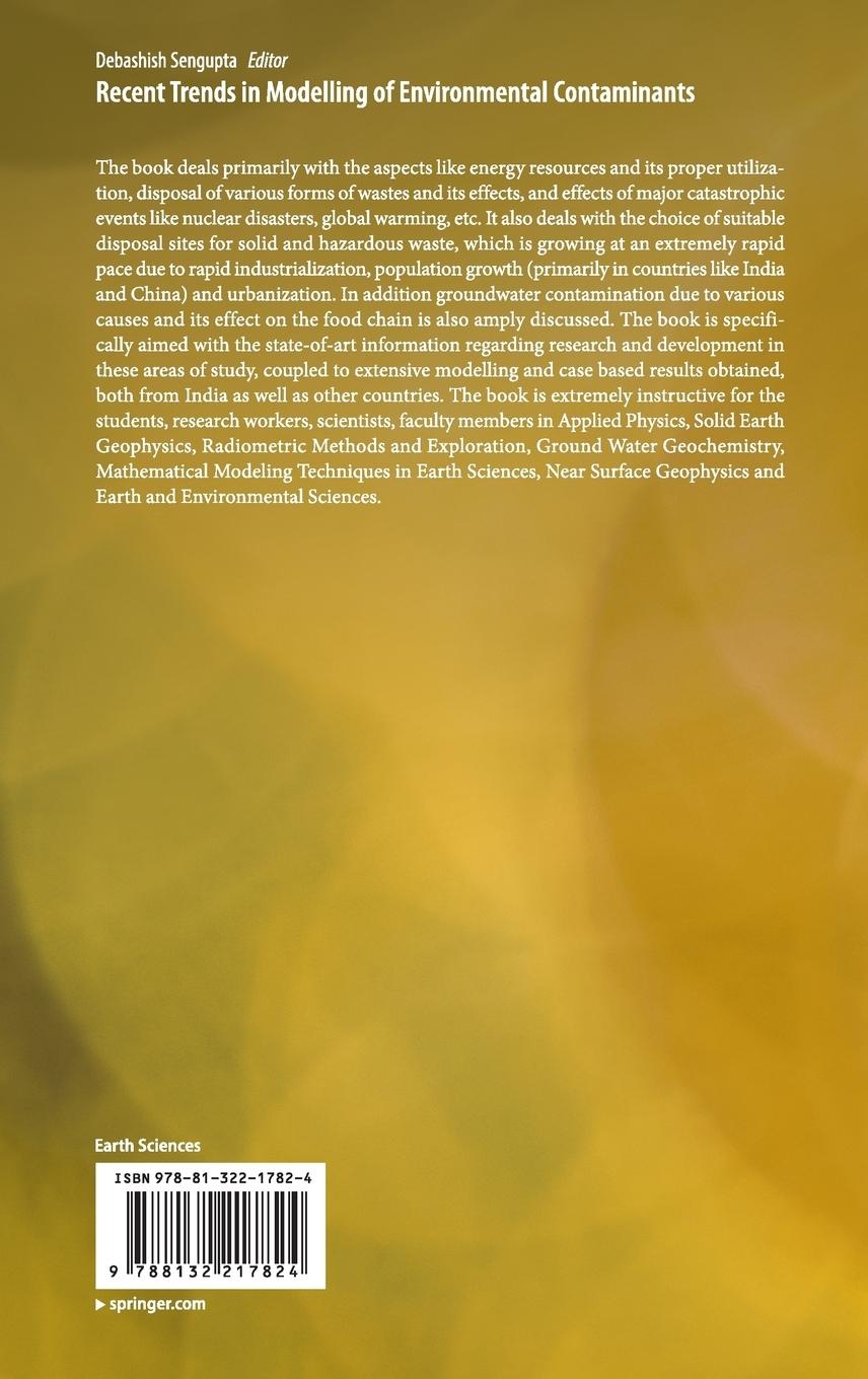 Rückseitencover Recent Trends in Modelling of Environmental Contaminants