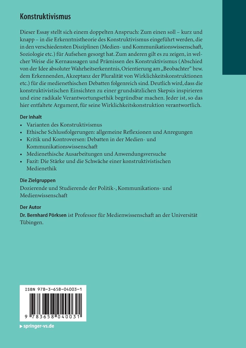 Rückseitencover Konstruktivismus
