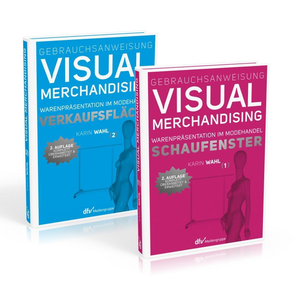 Vorderes Coverbild Gebrauchsanweisung Visual Merchandising Band 1 Schaufenster und Band 2 Verkaufsfläche im Set