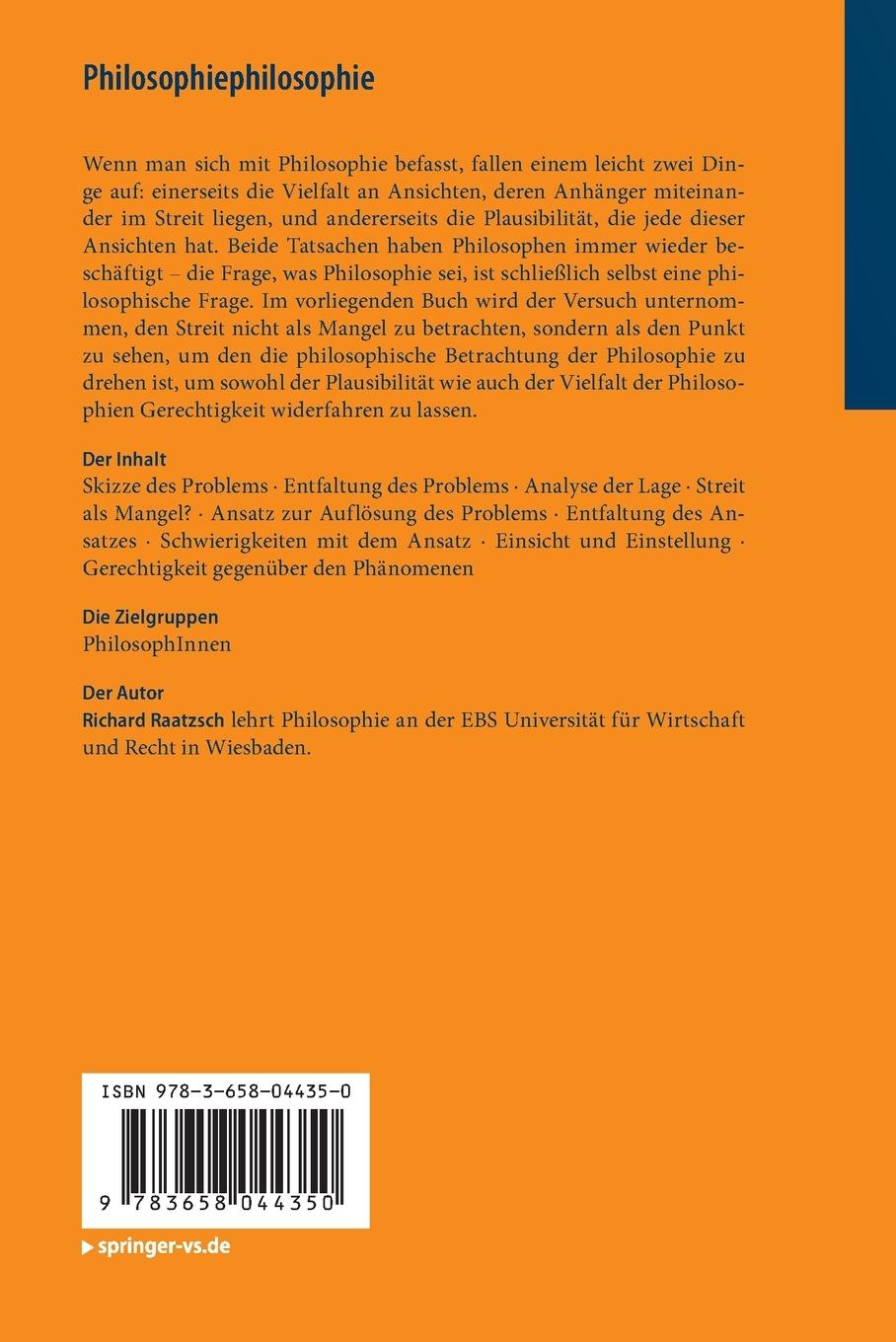 Rückseitencover Philosophiephilosophie
