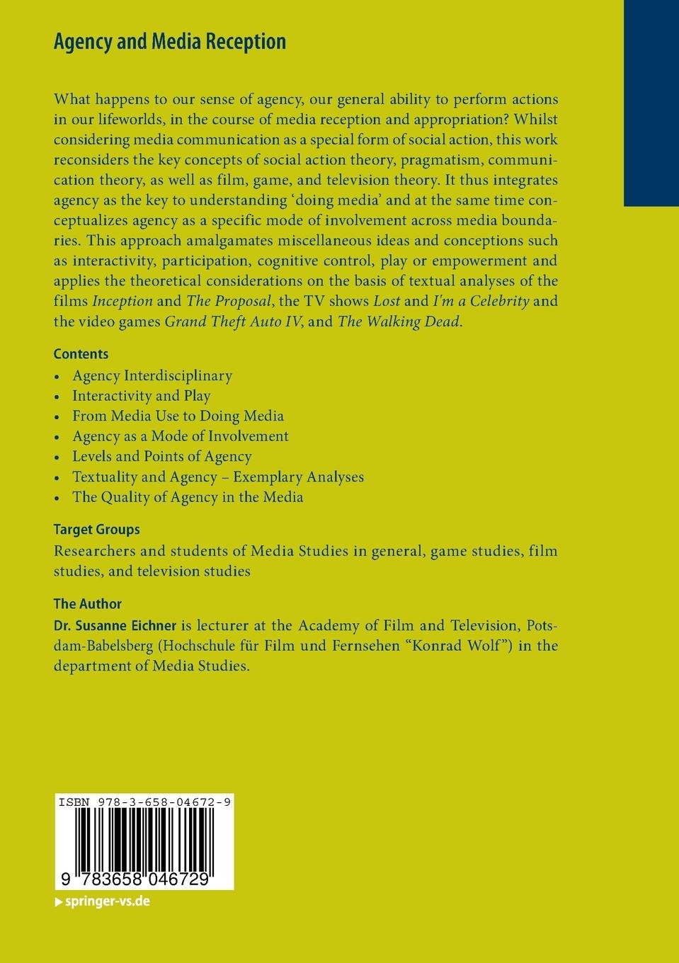 Rückseitencover Agency and Media Reception