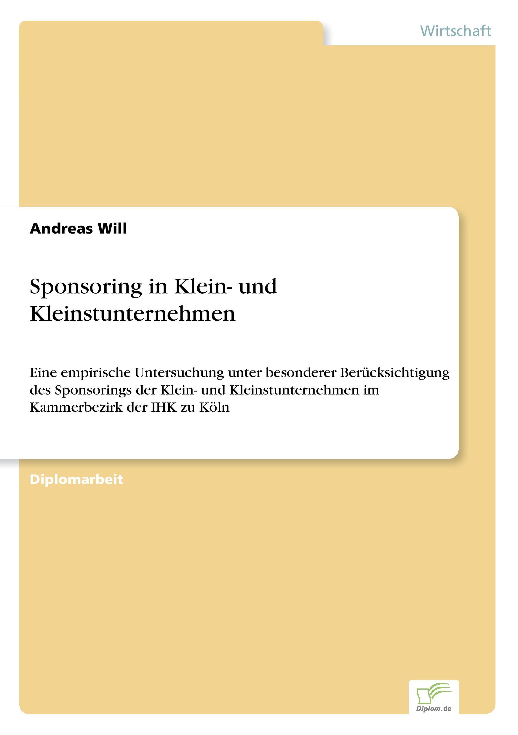 Vorderes Coverbild Sponsoring in Klein- und Kleinstunternehmen