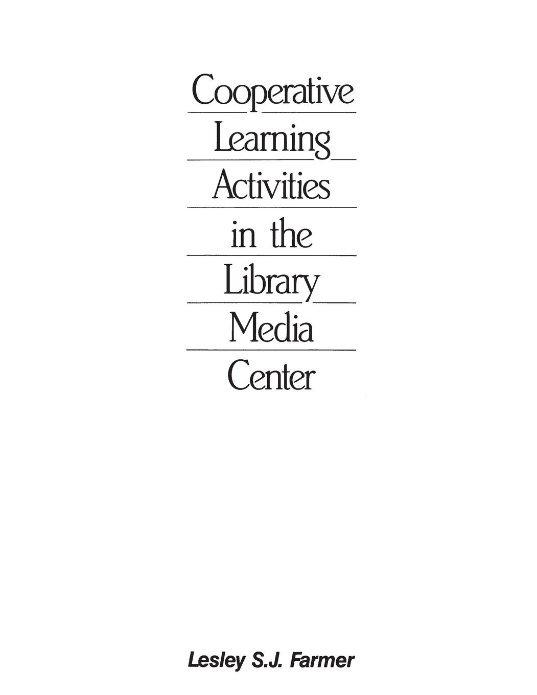 Vorderes Coverbild Cooperative Learning Activities in the Library Media Center