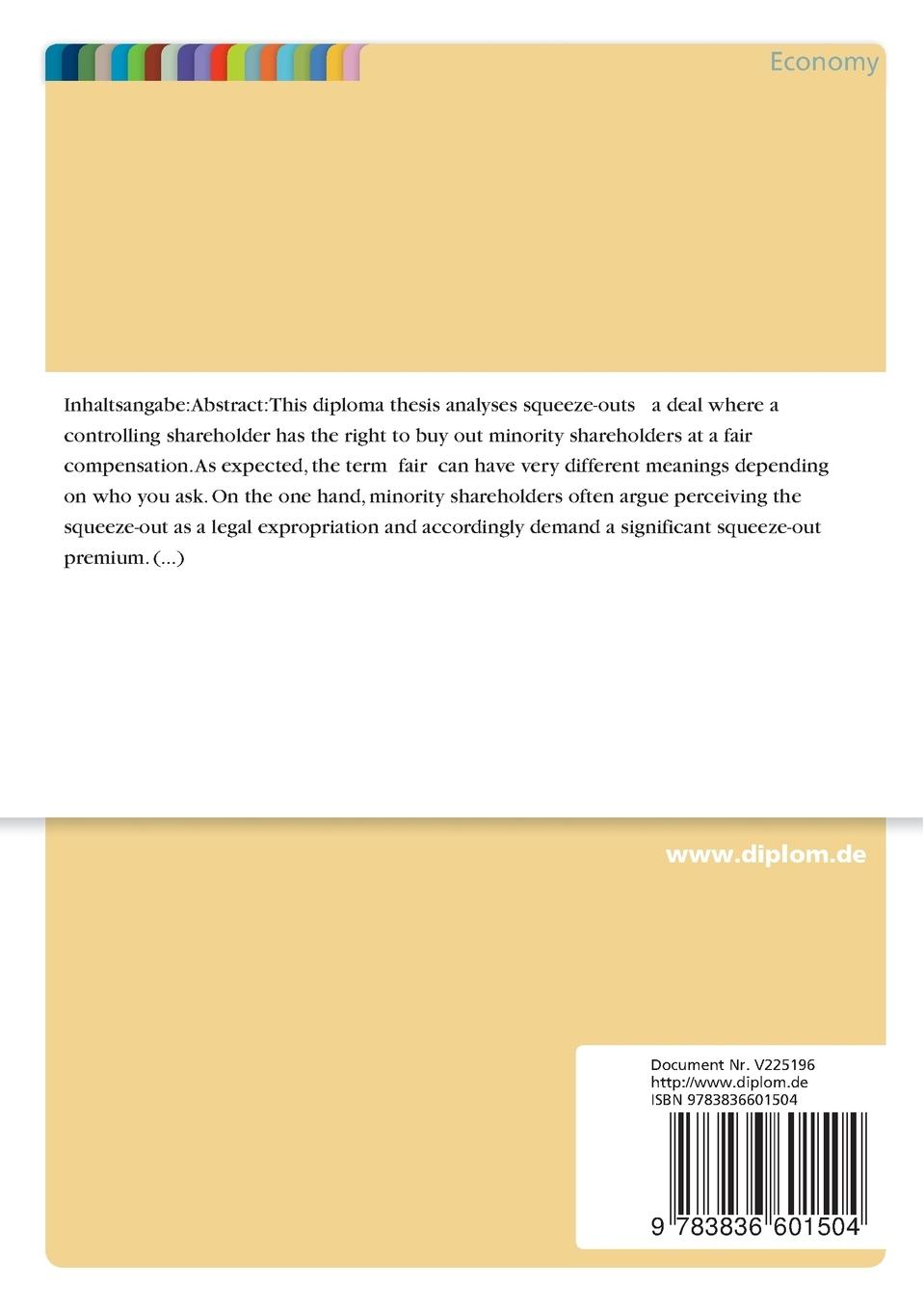 Rückseitencover The 'fair' squeeze-out compensation