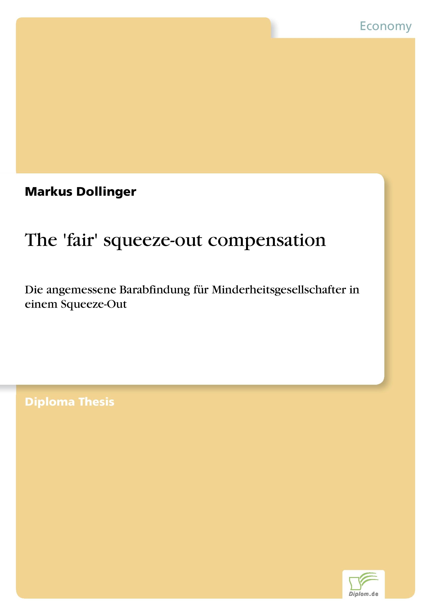 Vorderes Coverbild The 'fair' squeeze-out compensation