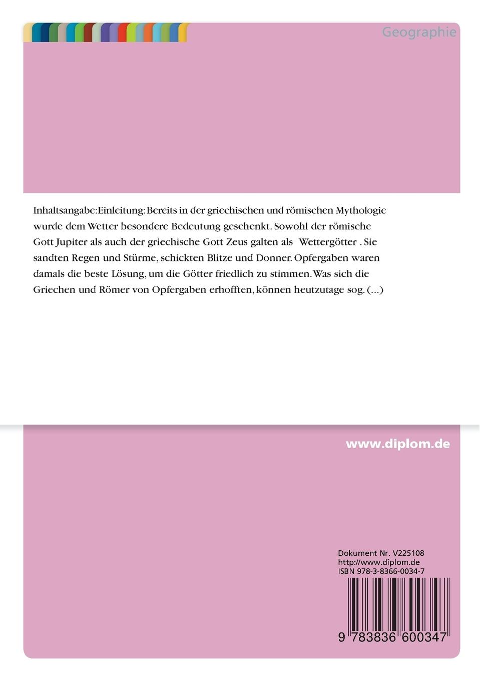 Rückseitencover Wetterderivate als Instrument der Risikosteuerung