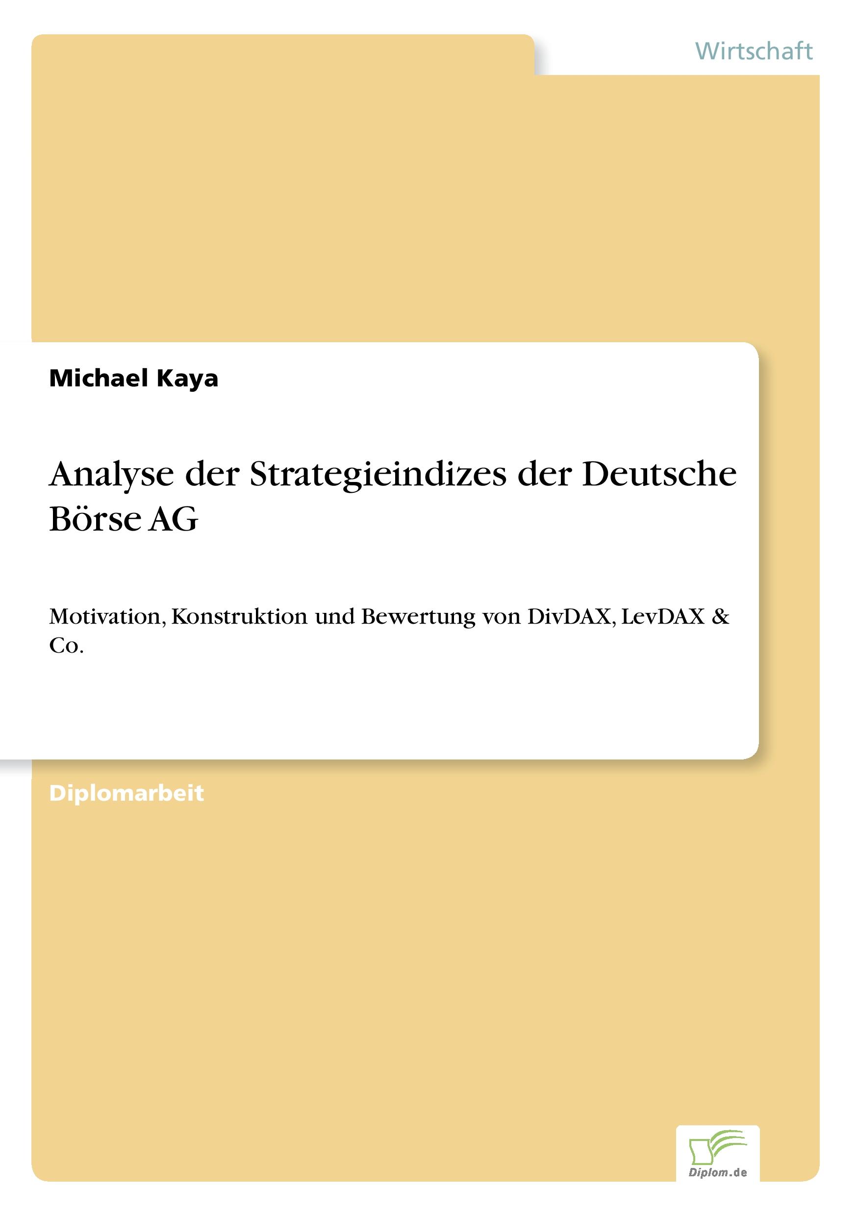 Vorderes Coverbild Analyse der Strategieindizes der Deutsche Börse AG