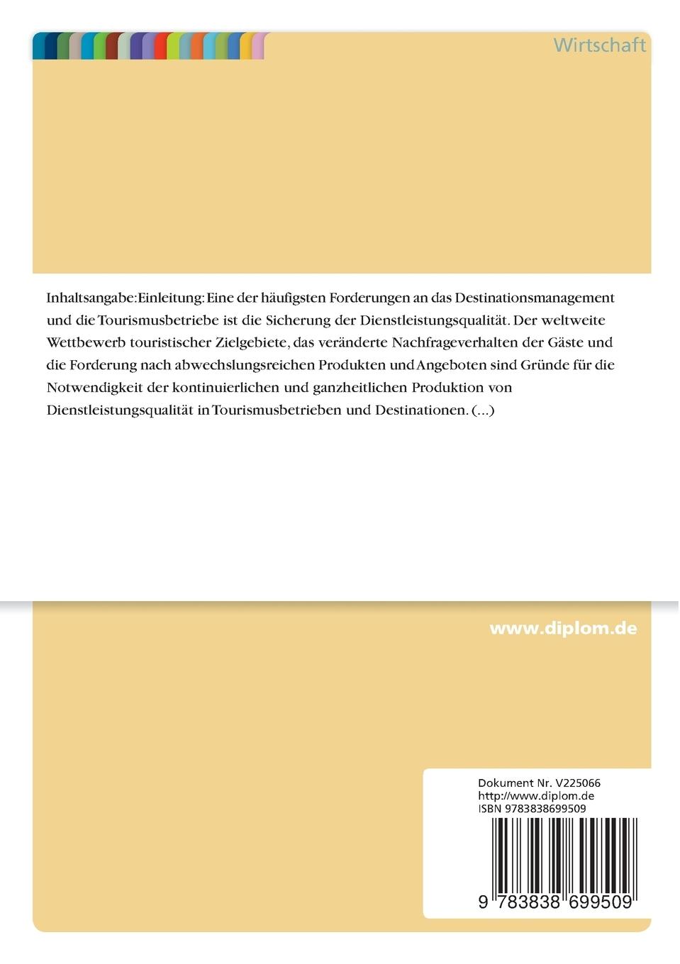 Rückseitencover Qualitätsmanagement in Tourismus-Destinationen