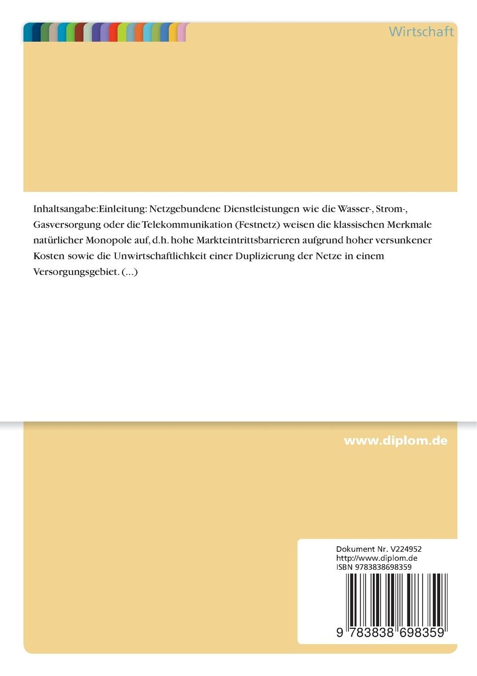 Rückseitencover Wege zu mehr Effizienz und Wettbewerb in der Wasserwirtschaft