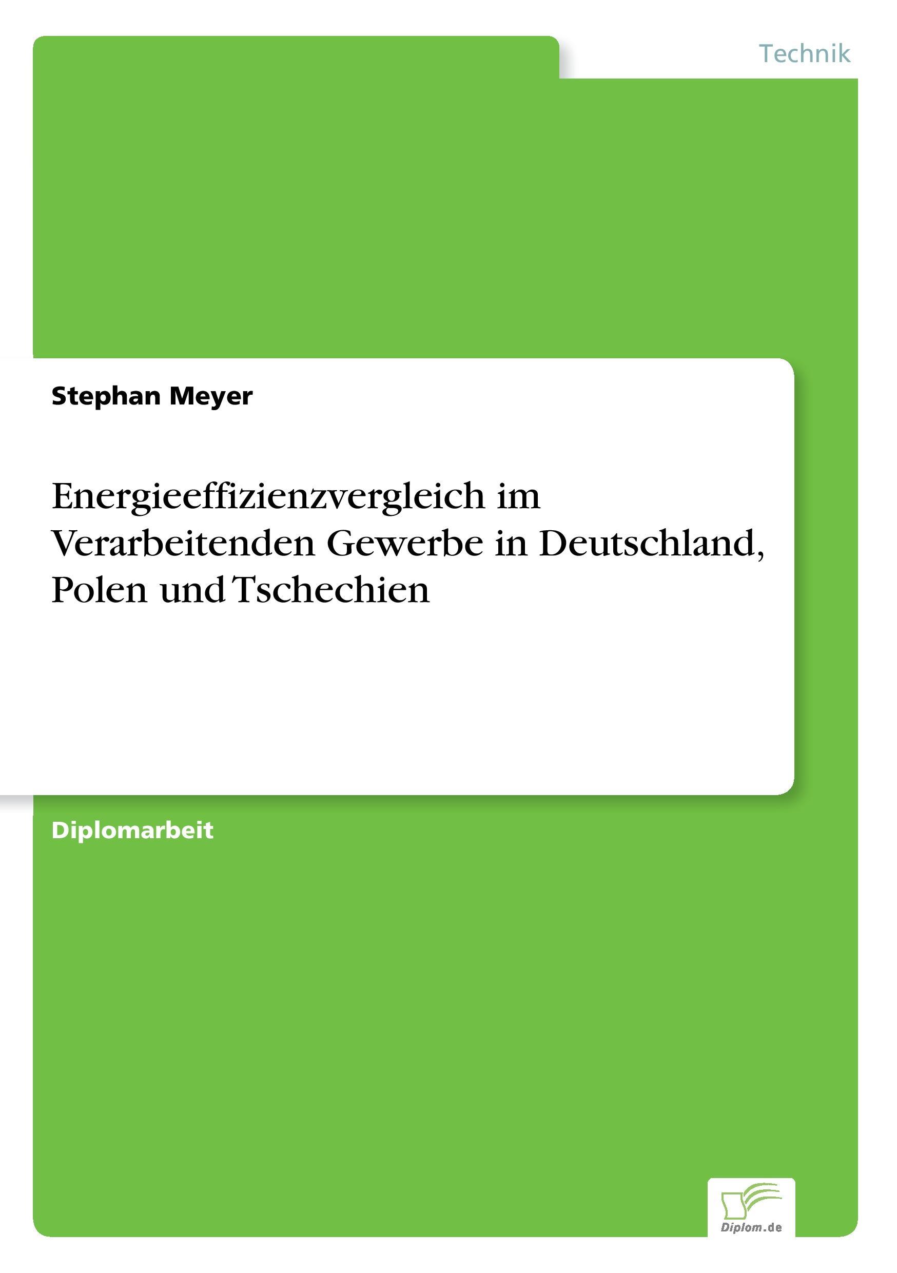 Vorderes Coverbild Energieeffizienzvergleich im Verarbeitenden Gewerbe in Deutschland, Polen und Tschechien