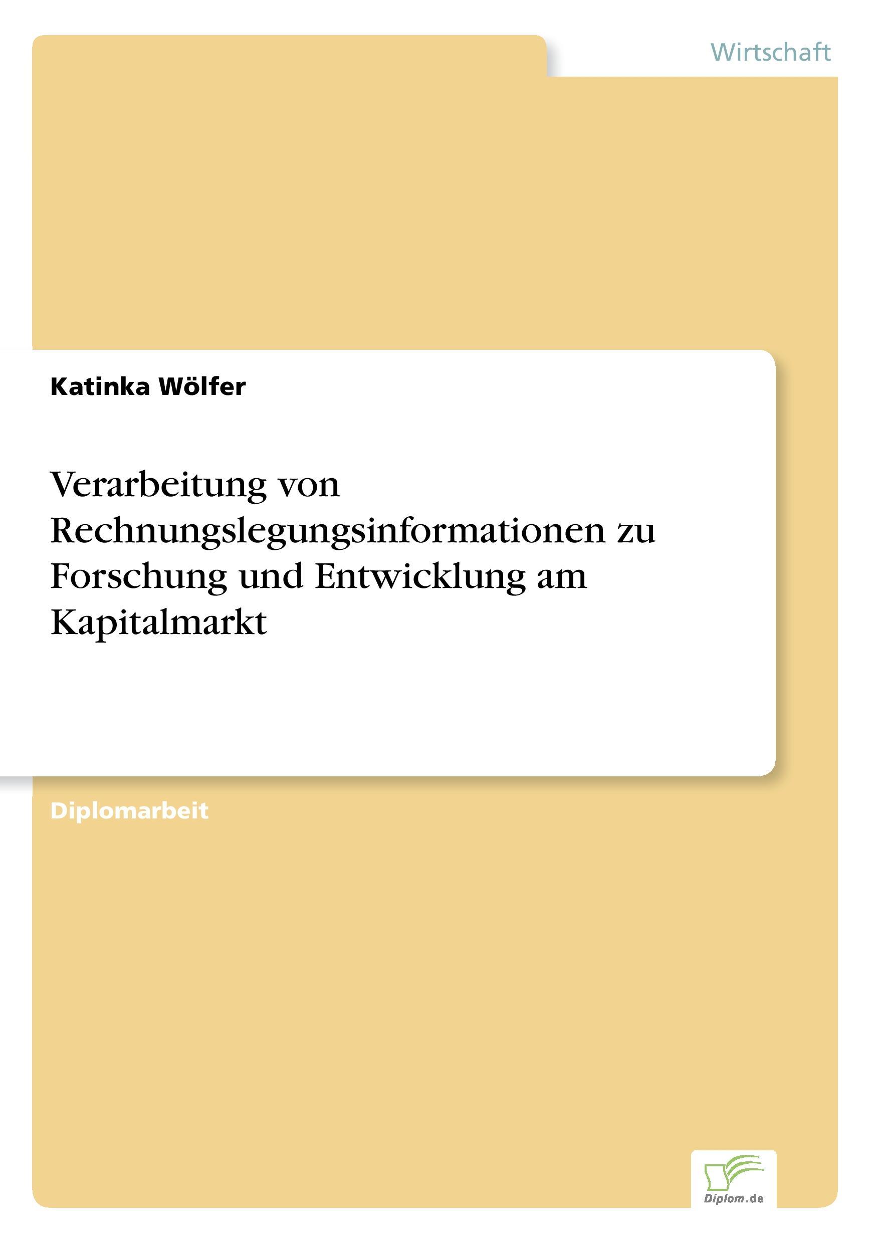 Vorderes Coverbild Verarbeitung von Rechnungslegungsinformationen zu Forschung und Entwicklung am Kapitalmarkt