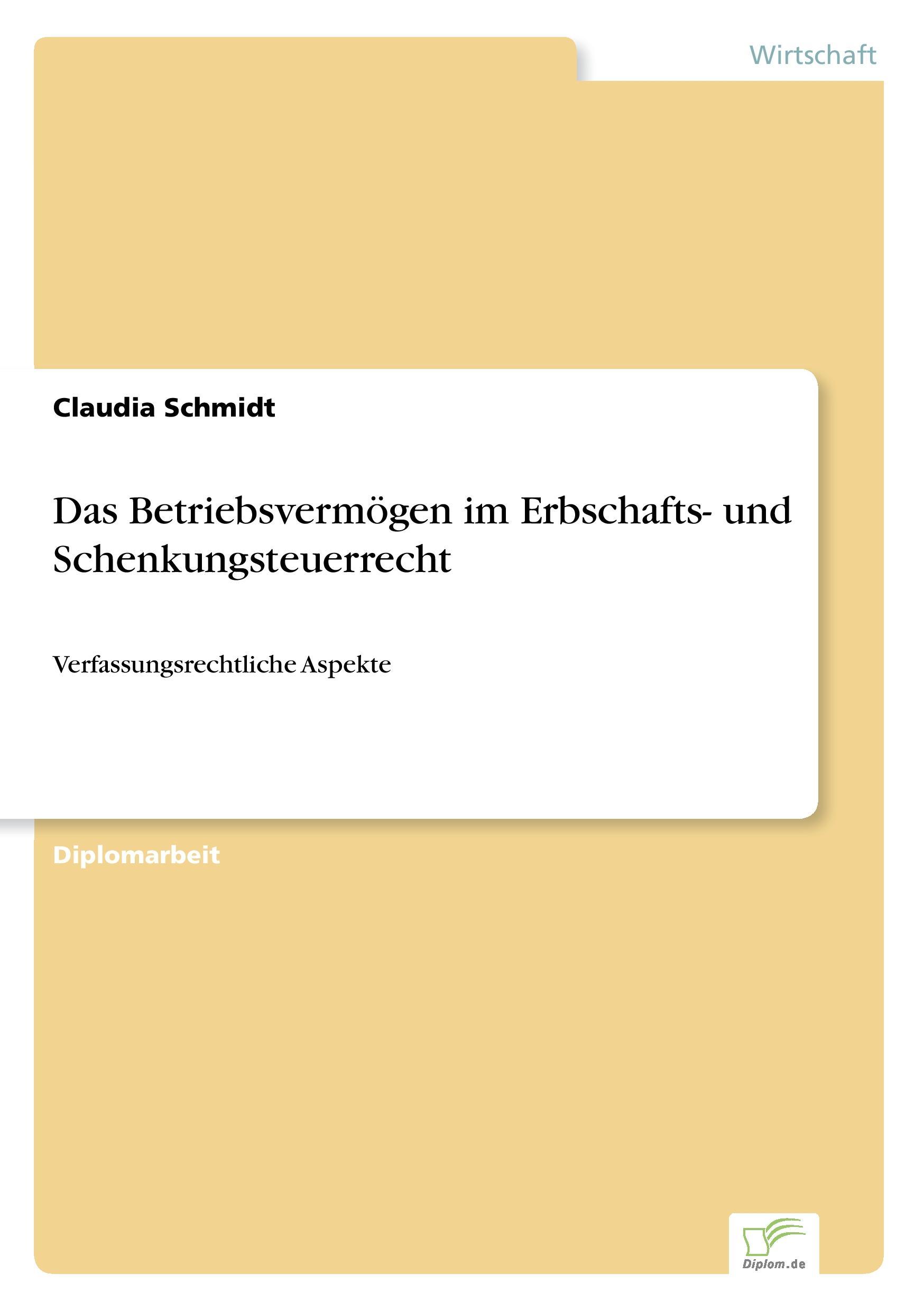 Vorderes Coverbild Das Betriebsvermögen im Erbschafts- und Schenkungsteuerrecht