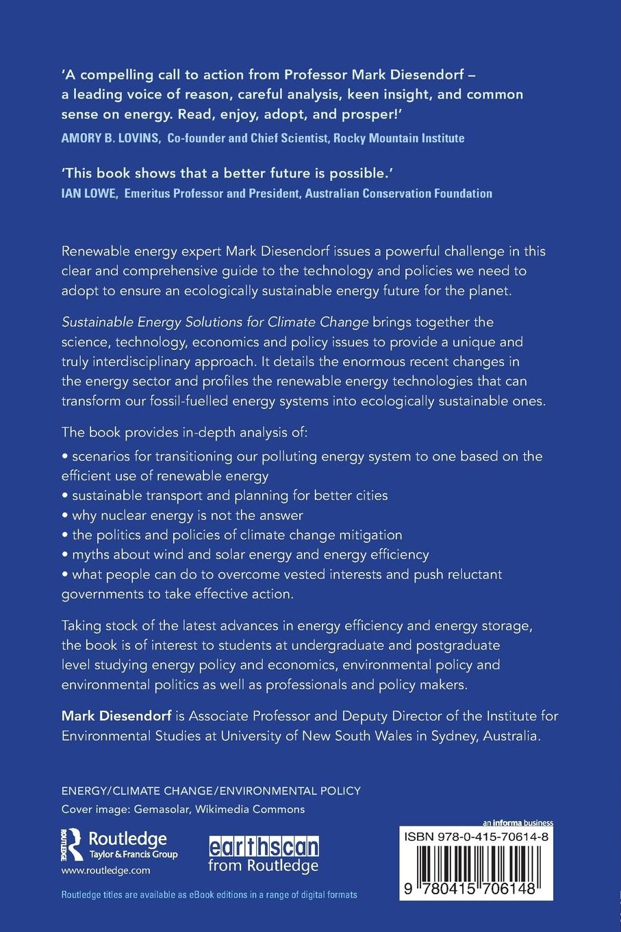 Rückseitencover Sustainable Energy Solutions for Climate Change
