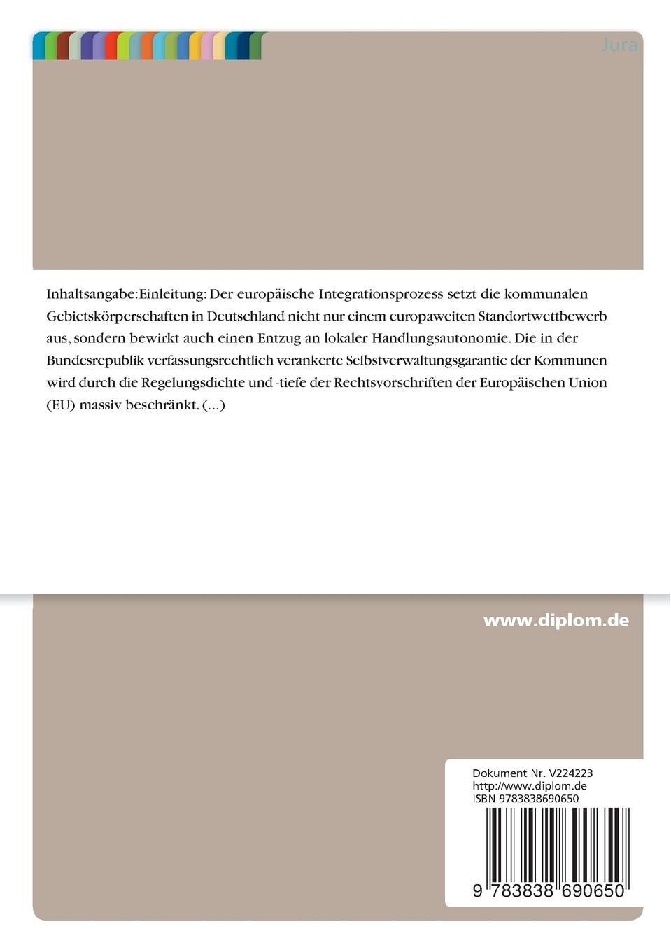 Rückseitencover Lobbyismus als Instrument kommunaler Europapolitik