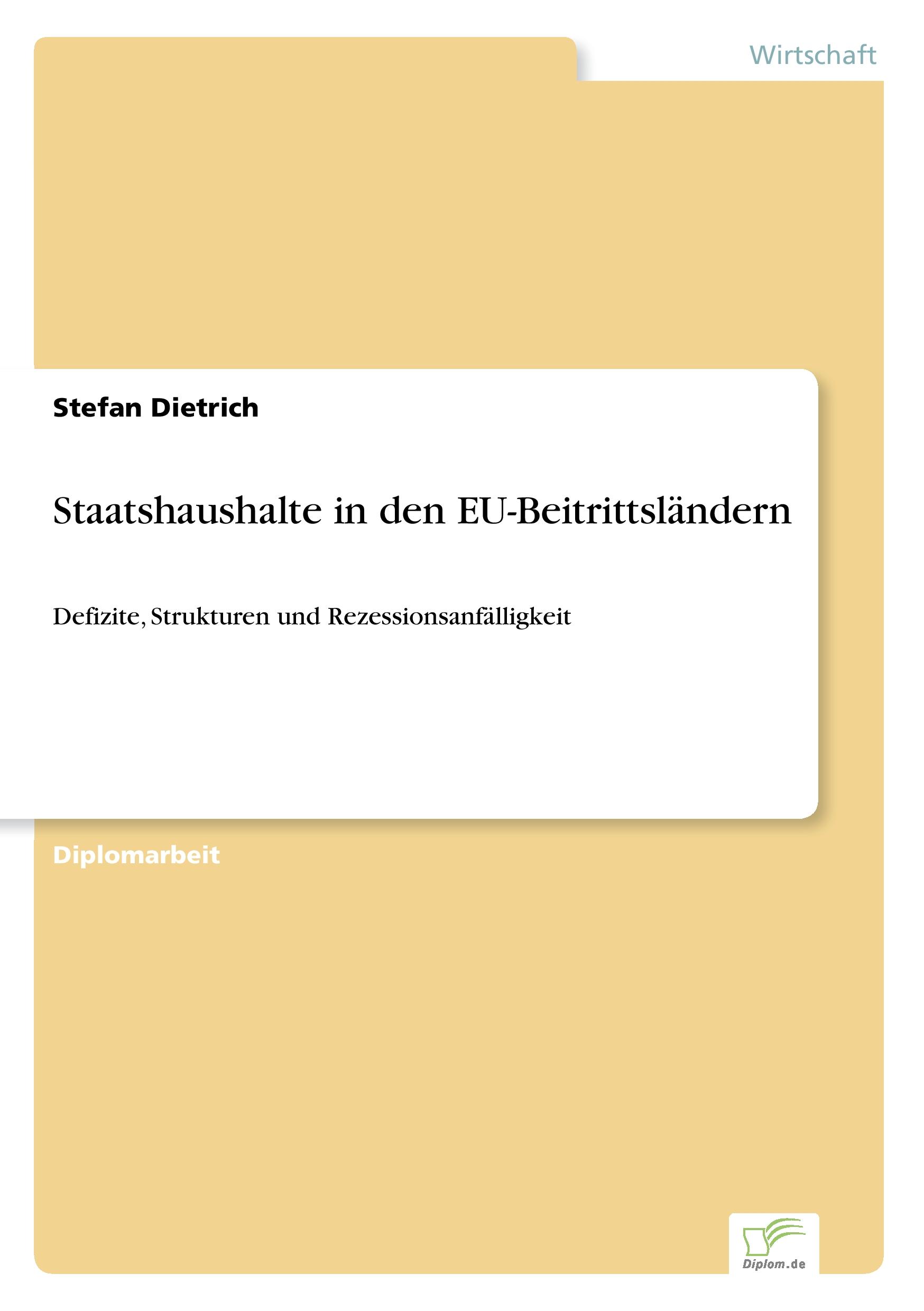 Vorderes Coverbild Staatshaushalte in den EU-Beitrittsländern