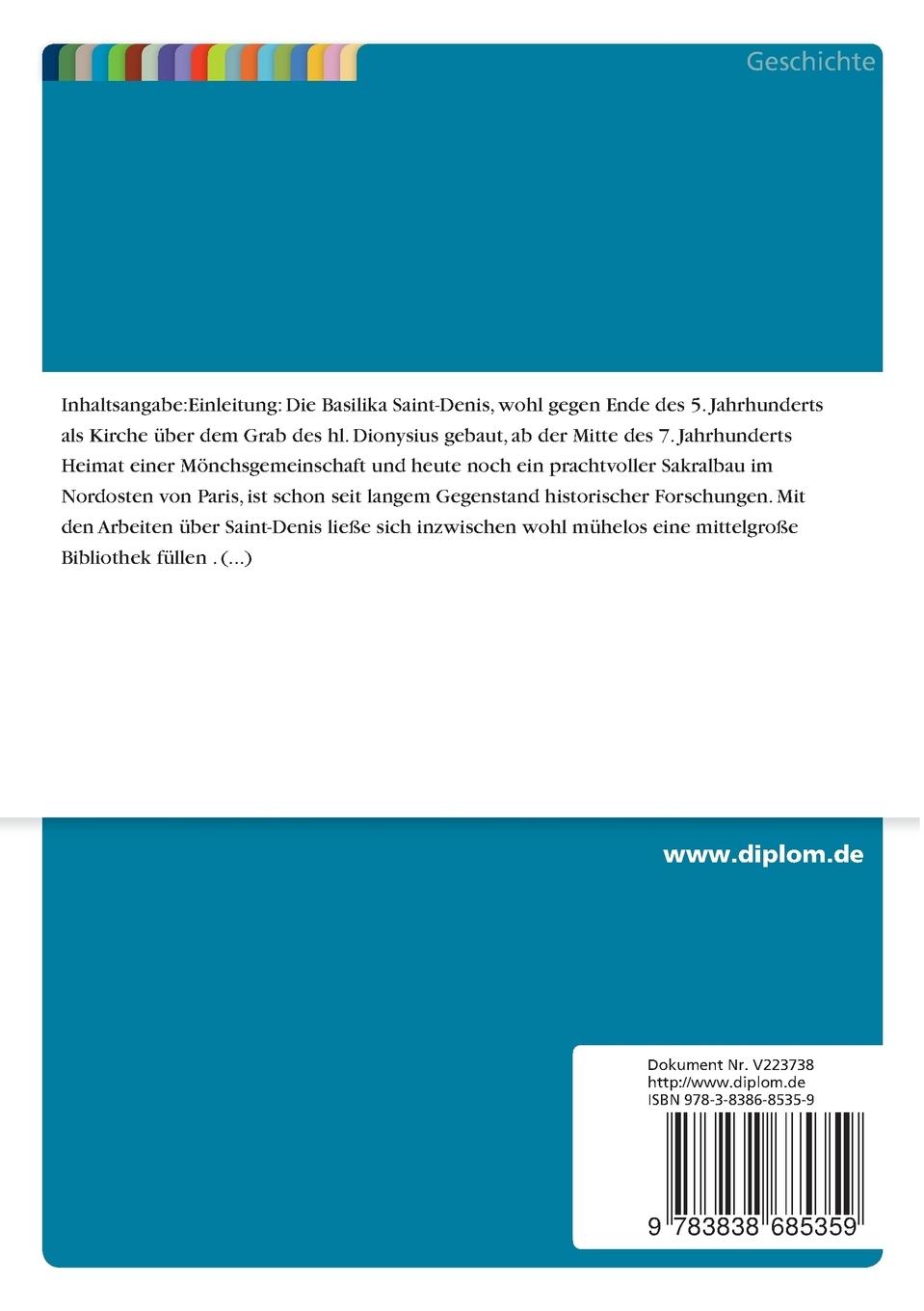 Rückseitencover Die Entwicklung des Besitztums der Abtei Saint-Denis in merowingischer und karolingischer Zeit
