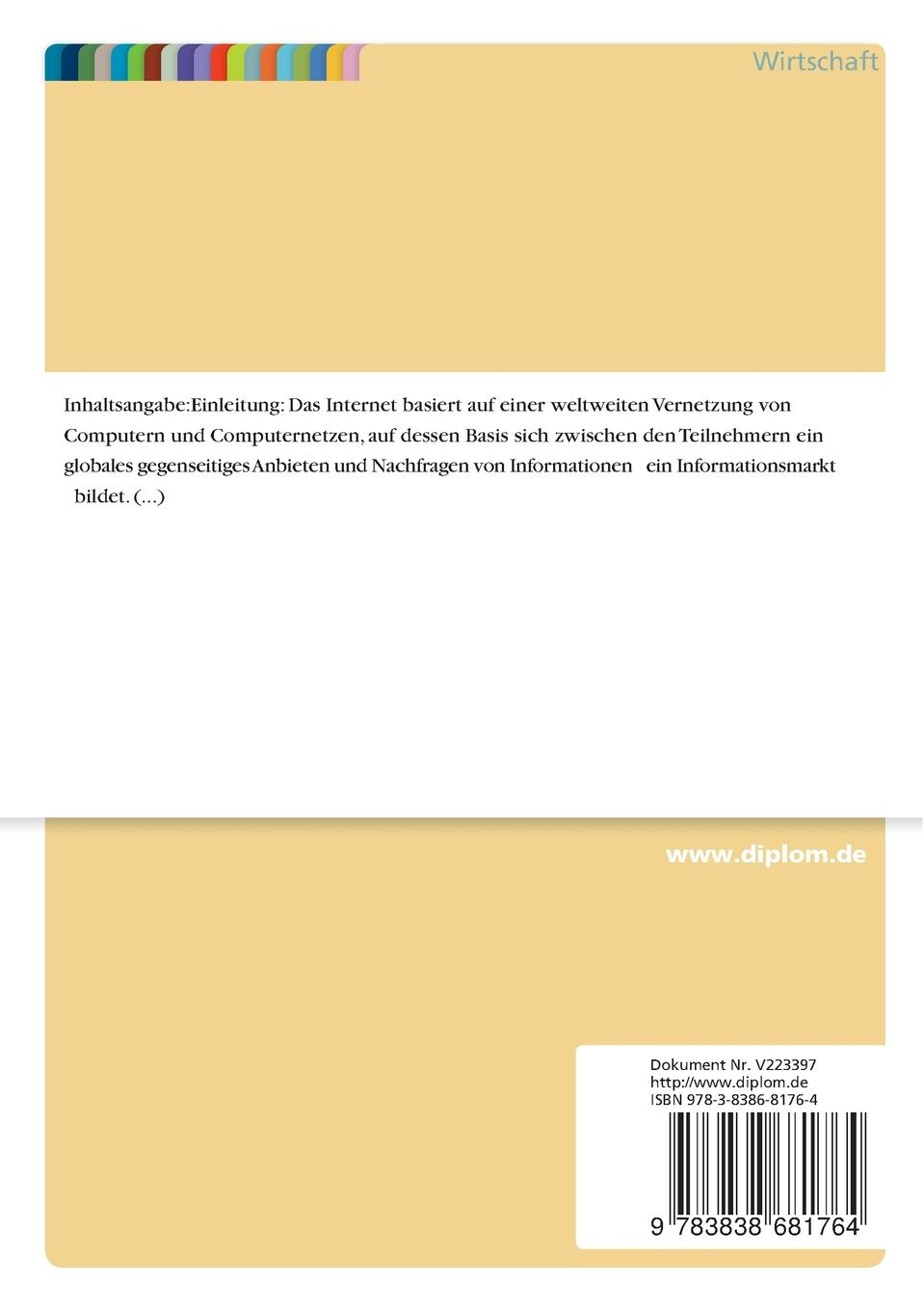 Rückseitencover Erfolgsfaktoren des E-Commerce sowie Aufbau und Erhalt von Wettbewerbsvorteilen von E-Commerce betreibenden Software-Unternehmen im Business-to-Consumer-Sektor