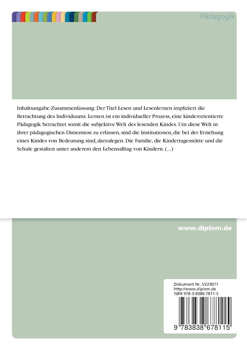 Rückseitencover Lesen und Lesenlernen