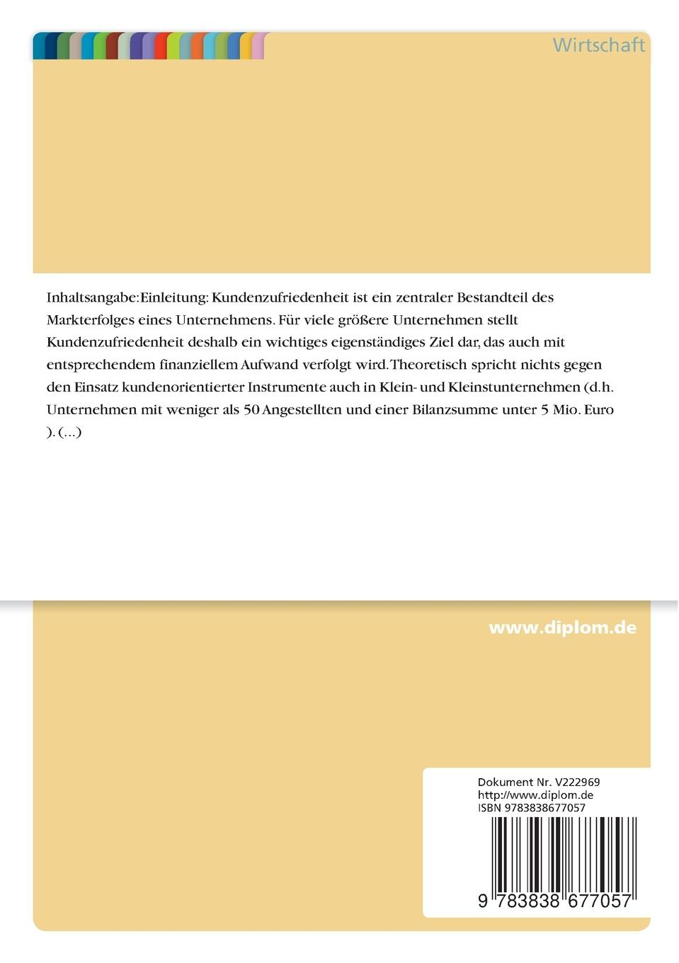 Rückseitencover Benchmarking von Erfolgsfaktoren der Kundenzufriedenheit