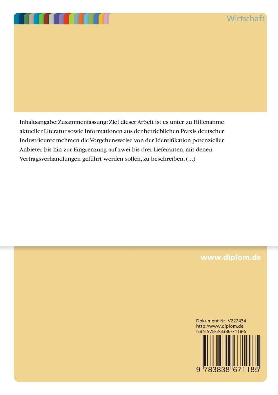 Rückseitencover Lieferantenvorauswahl