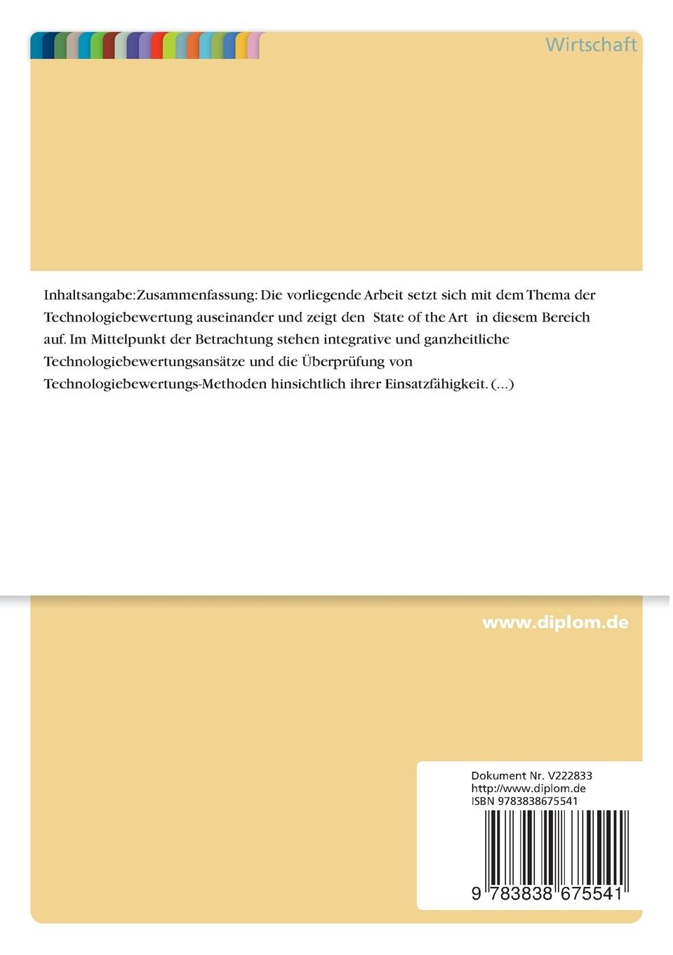 Rückseitencover Integrative Ansätze der Technologiebewertung