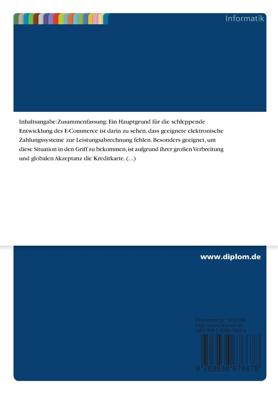 Rückseitencover Der Einsatz von Kreditkarten zur Abrechnung von Leistungen aus dem Internet