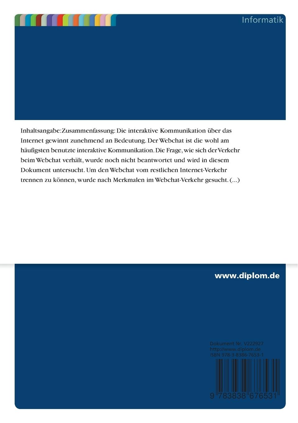 Rückseitencover Statistische Eigenschaften von Chat-Verkehr