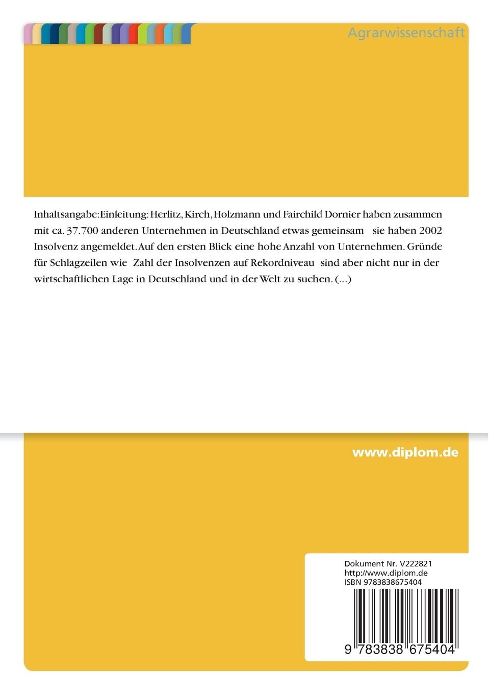 Rückseitencover Die Insolvenz