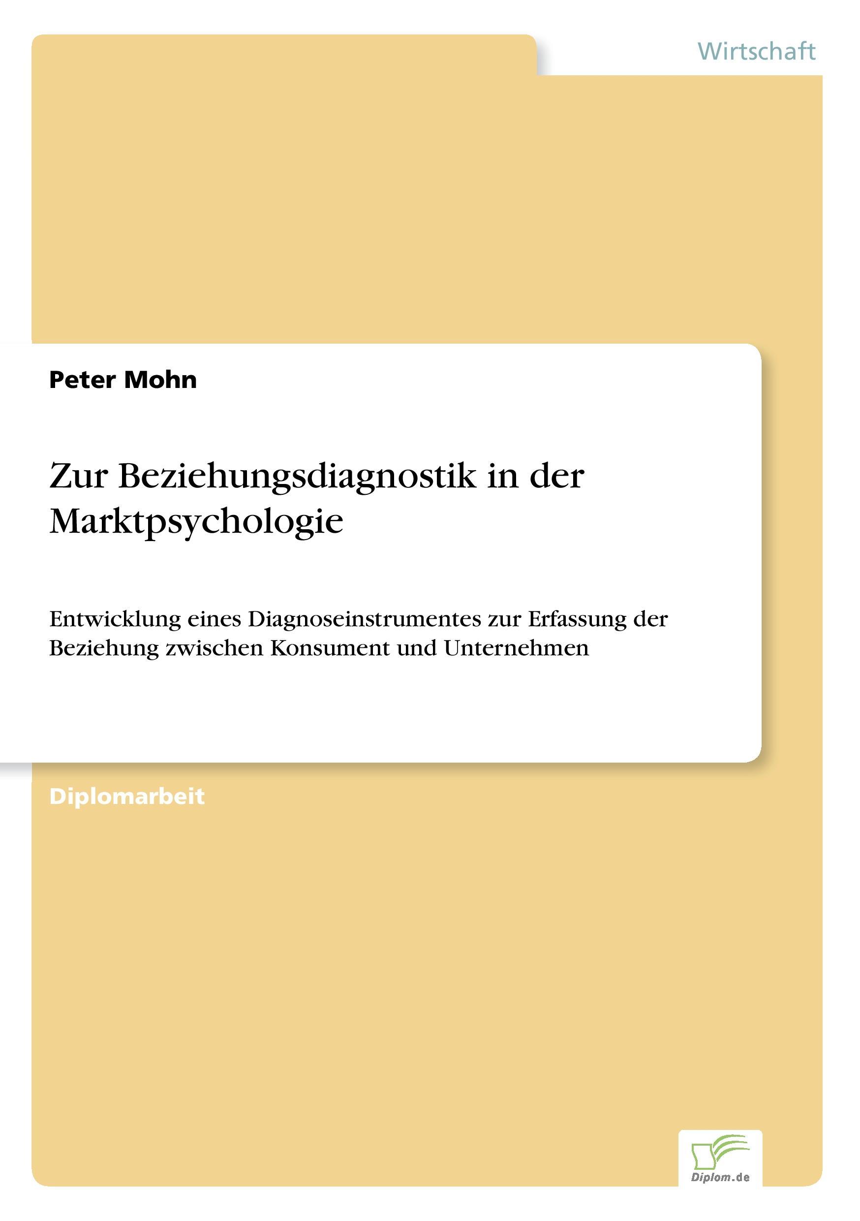 Vorderes Coverbild Zur Beziehungsdiagnostik in der Marktpsychologie