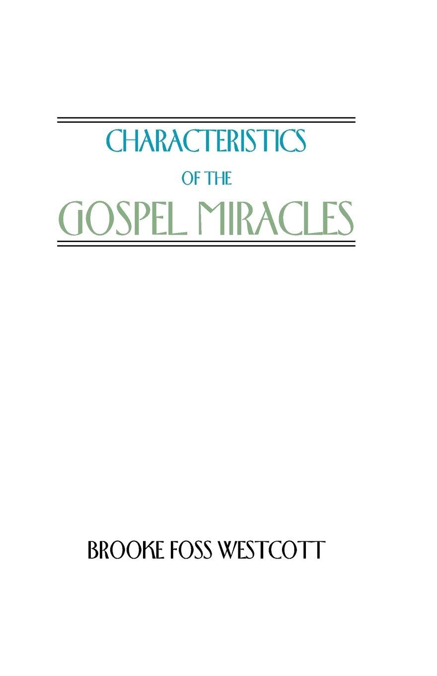 Vorderes Coverbild Characteristics of the Gospel Miracles