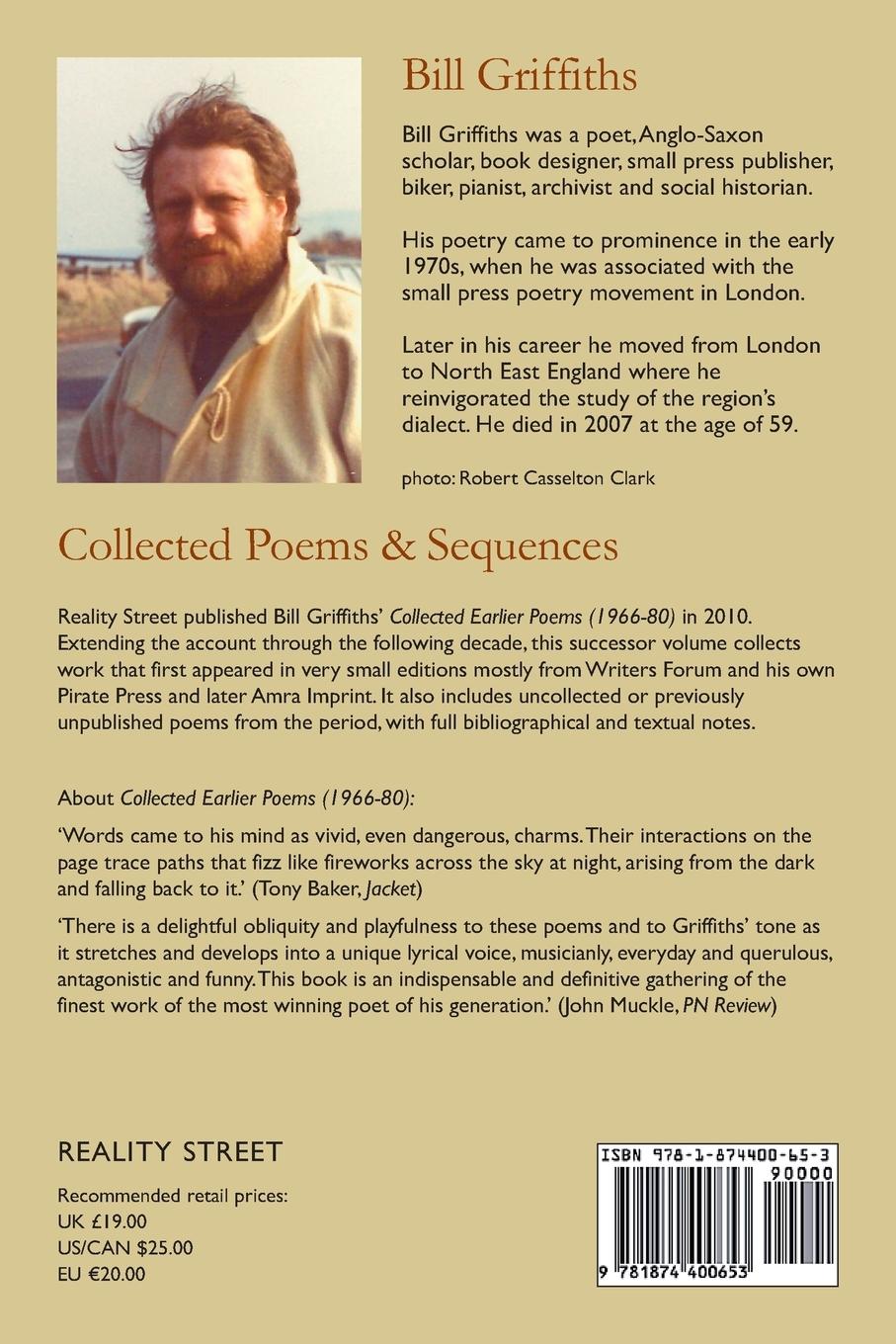 Rückseitencover Collected Poems & Sequences (1981-91)