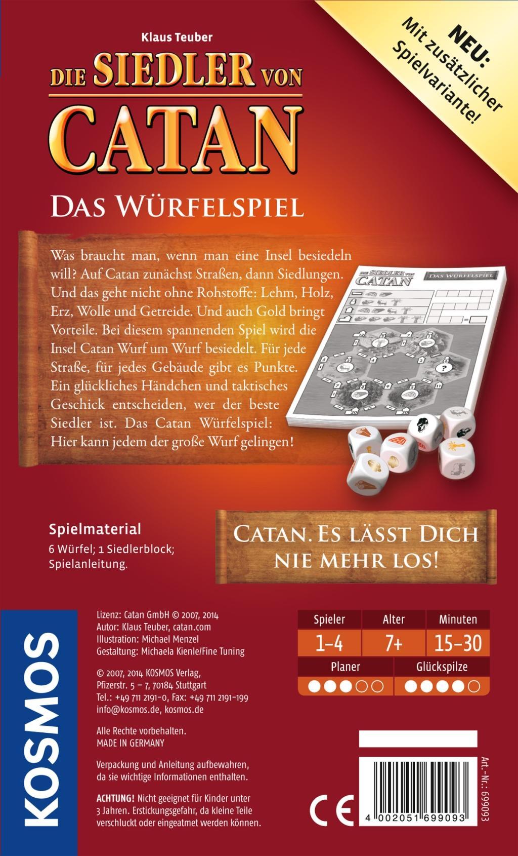 Beispielinhalt (Bild) Die Siedler von Catan - Das Würfelspiel