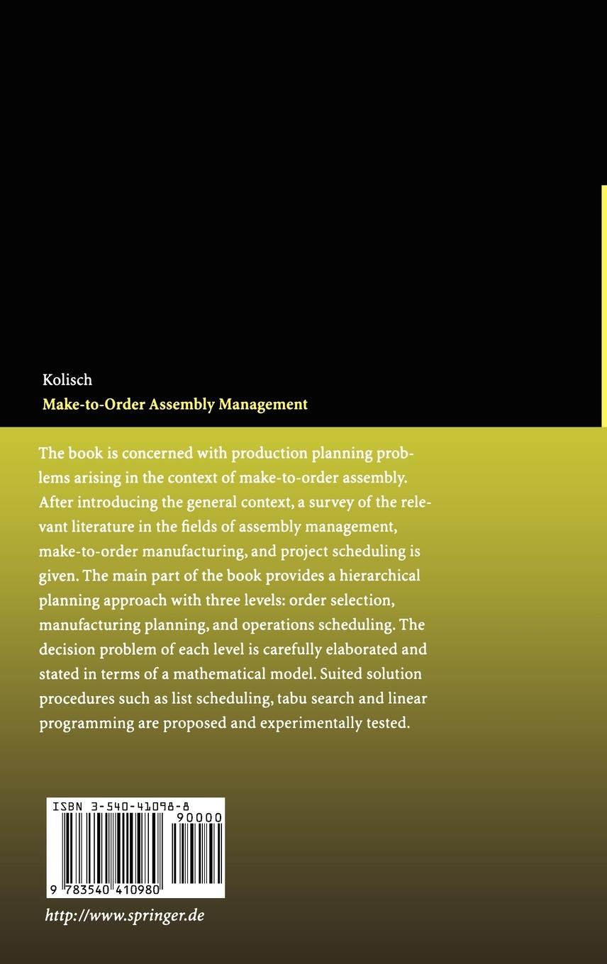 Rückseitencover Make-to-Order Assembly Management