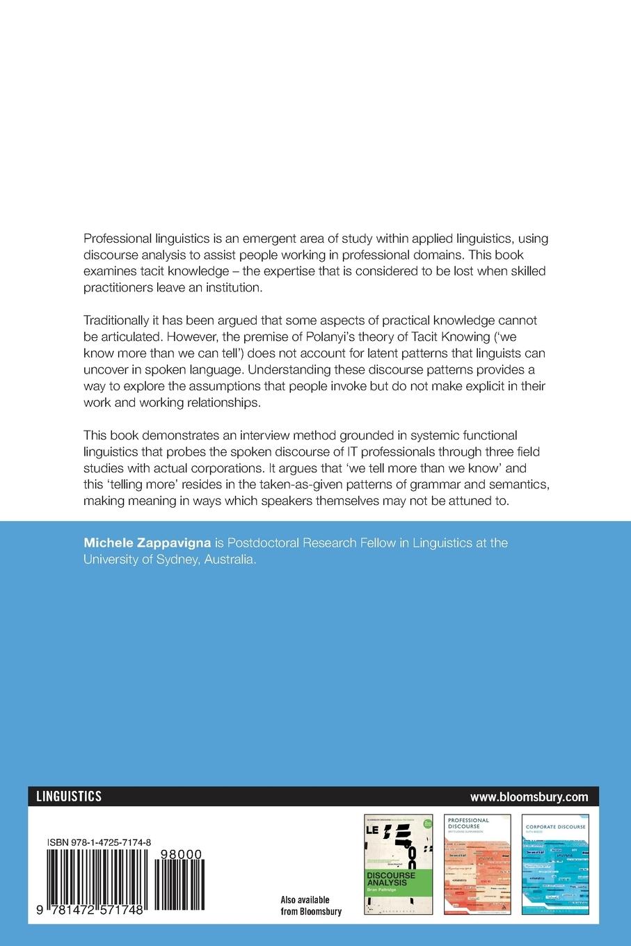 Rückseitencover Tacit Knowledge and Spoken Discourse
