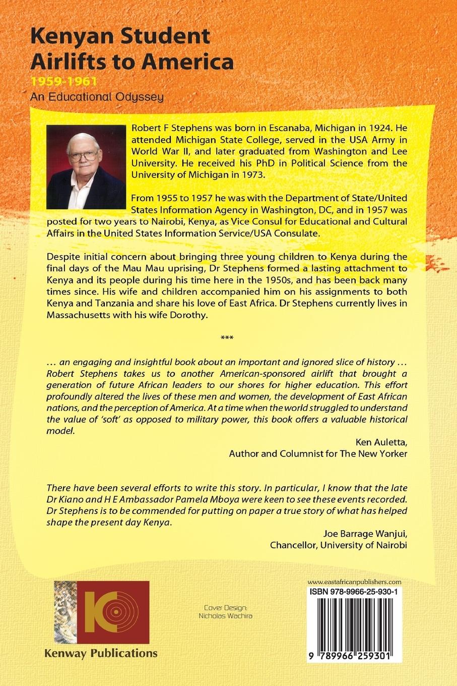 Rückseitencover Kenyan Student Airlifts to America 1959-1961. An Educational Odyssey