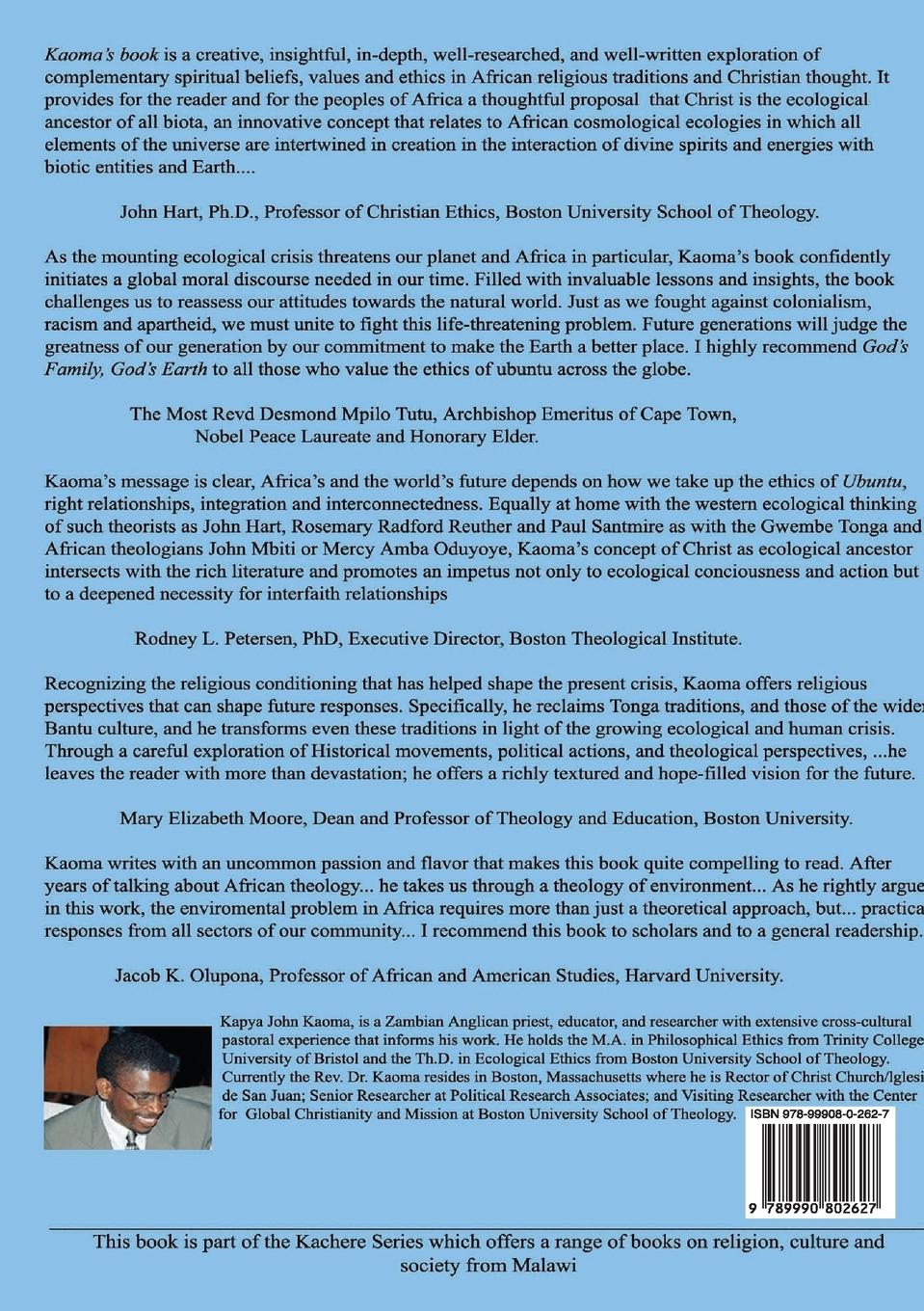 Rückseitencover God's Family, God's Earth. Christian Ecological Ethics of Ubuntu