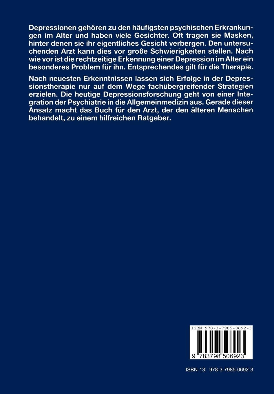Rückseitencover Depressionen im Alter