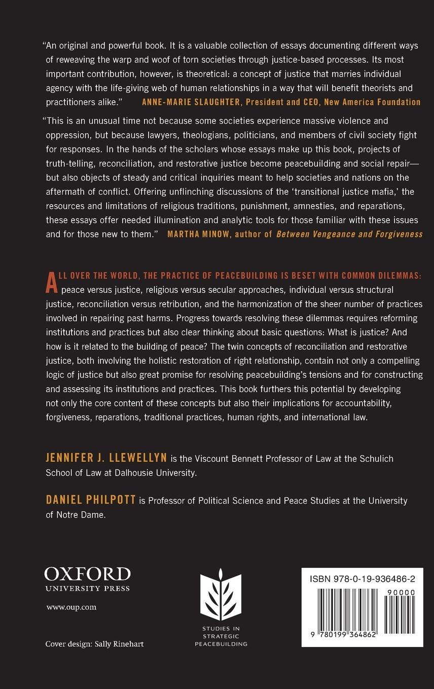 Rückseitencover Restorative Justice, Reconciliation, and Peacebuilding