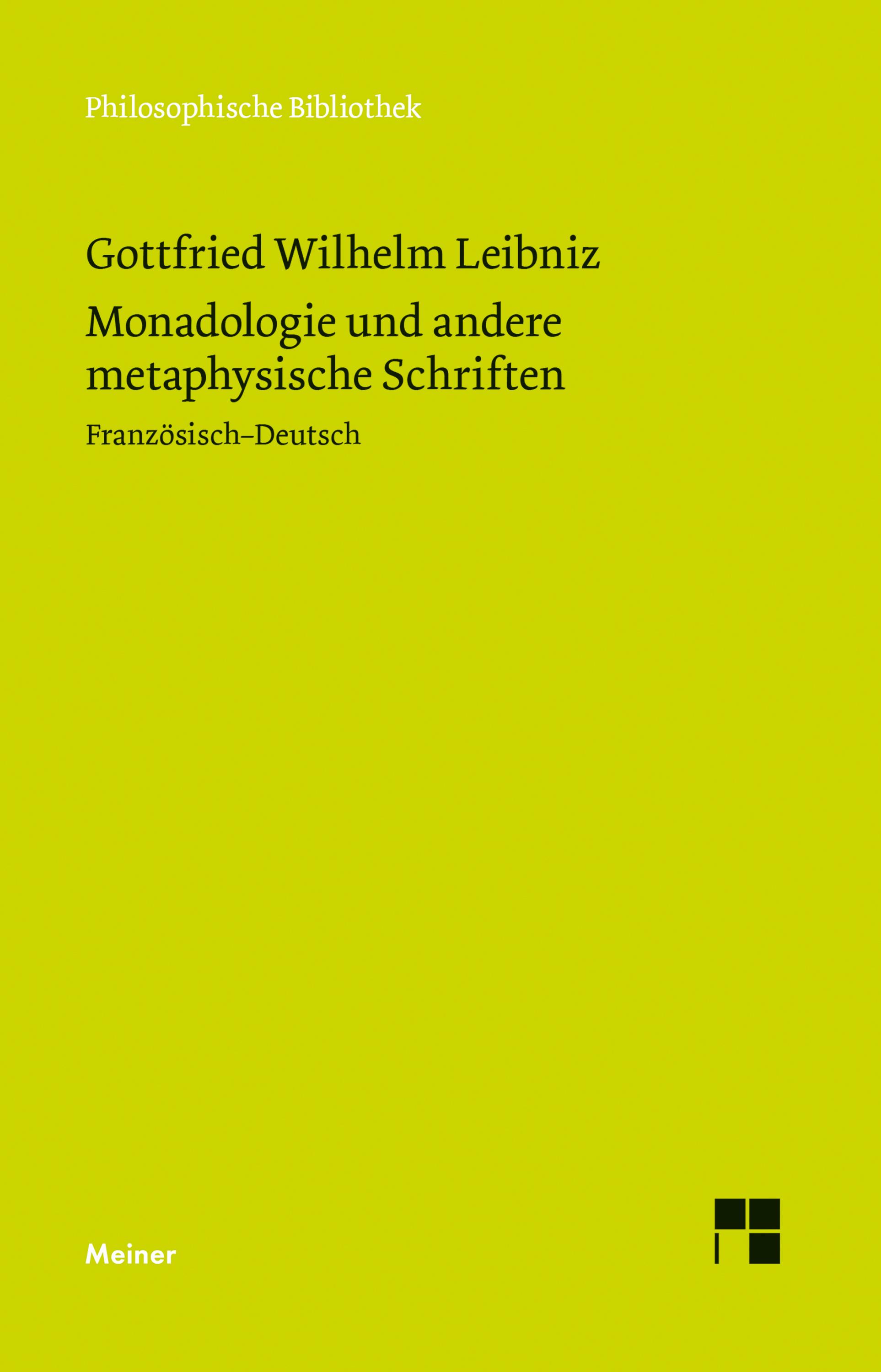 Vorderes Coverbild Monadologie und andere metaphysische Schriften