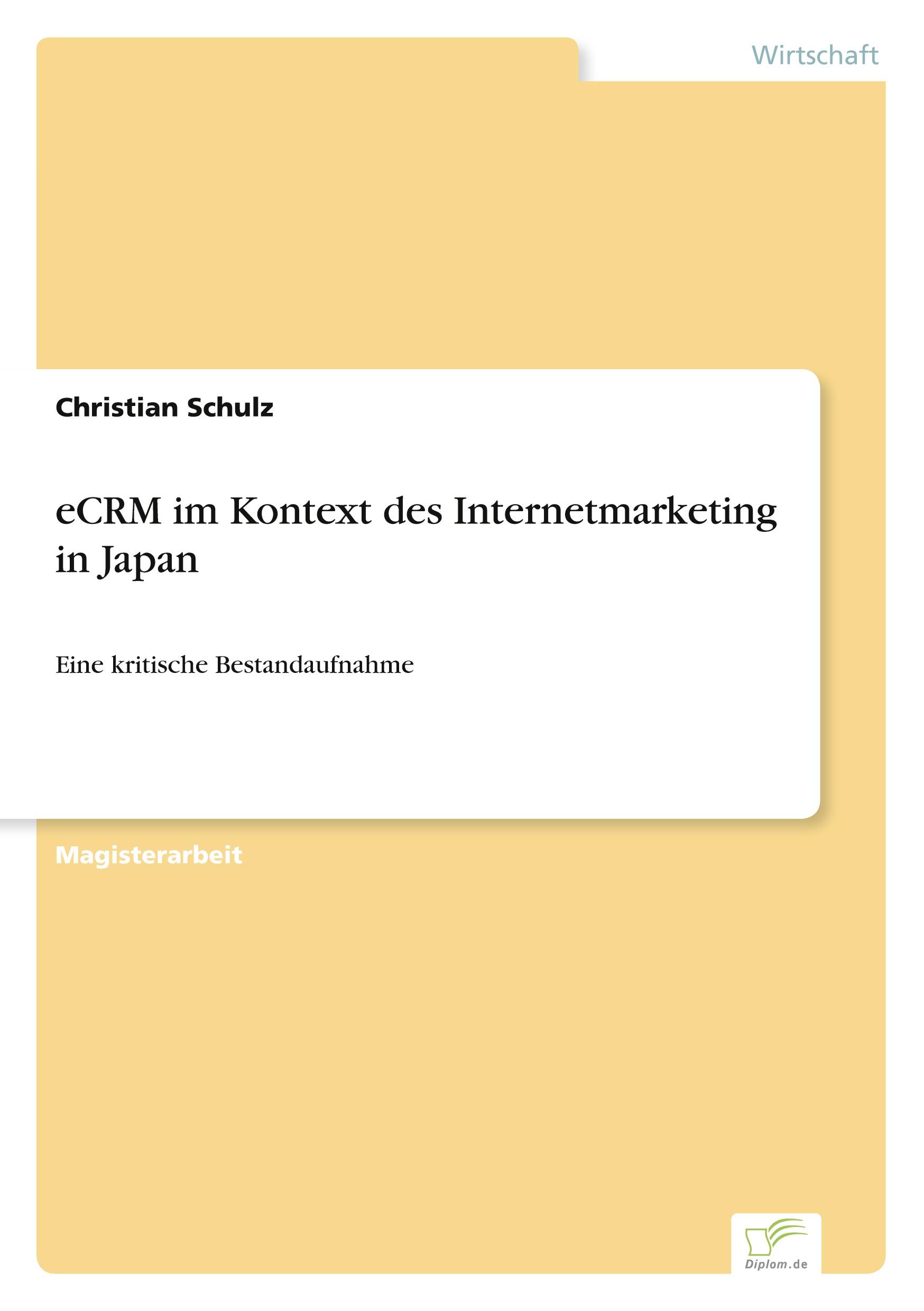 Vorderes Coverbild eCRM im Kontext des Internetmarketing in Japan