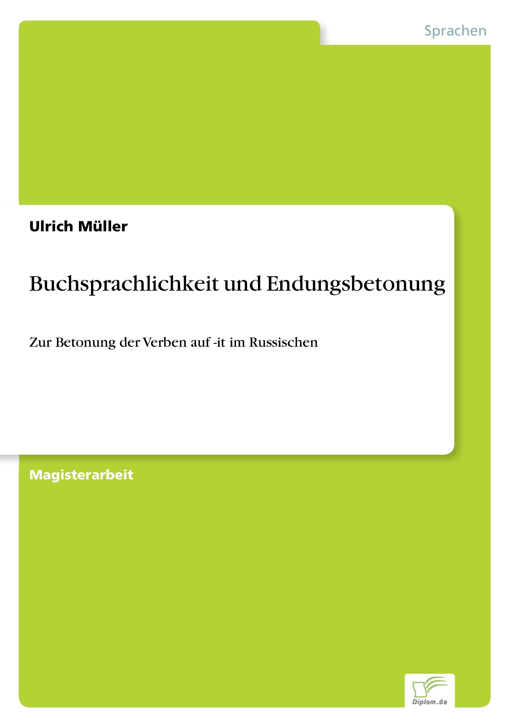 Vorderes Coverbild Buchsprachlichkeit und Endungsbetonung