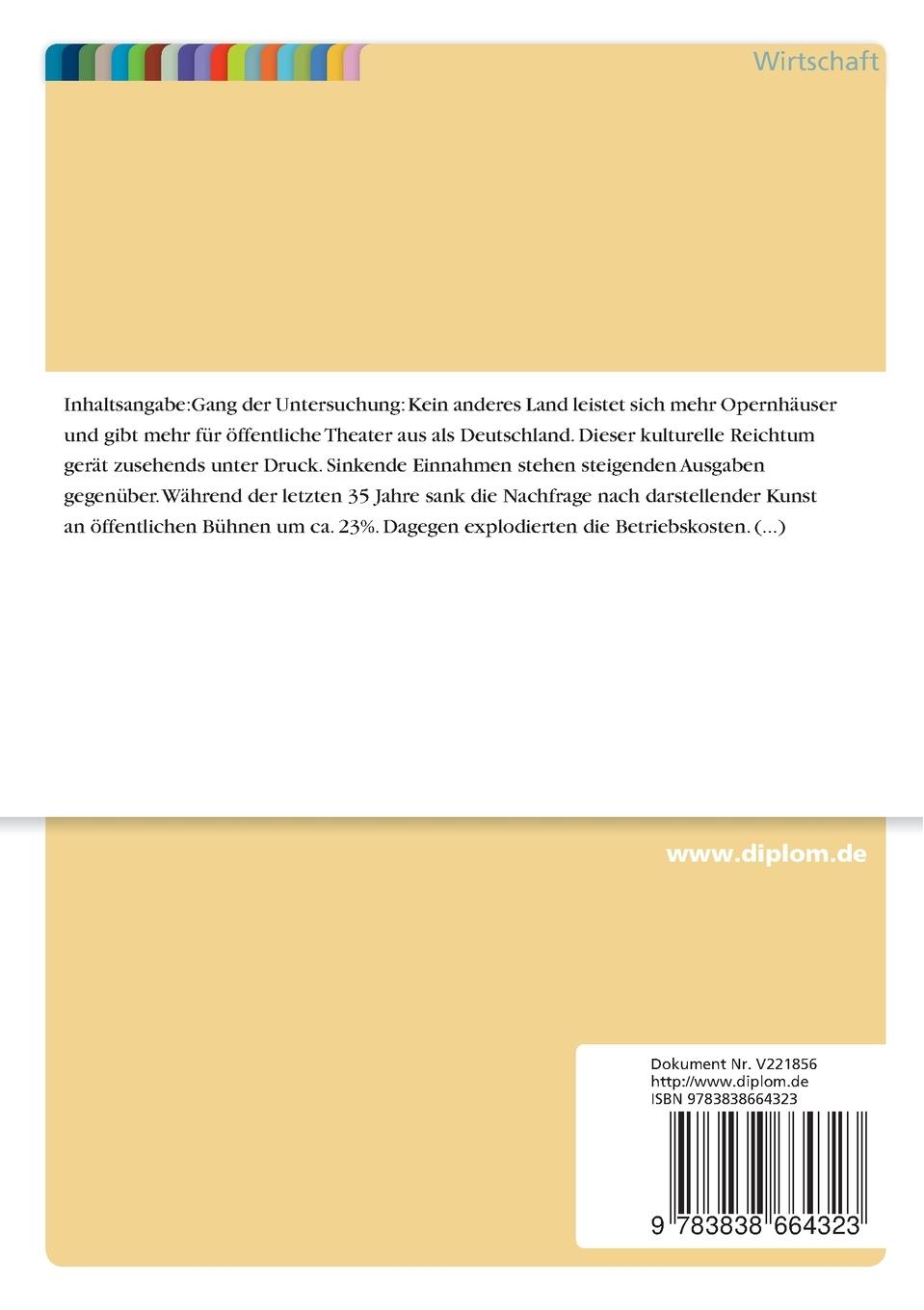 Rückseitencover Subventionierung der öffentlichen Bühnen?