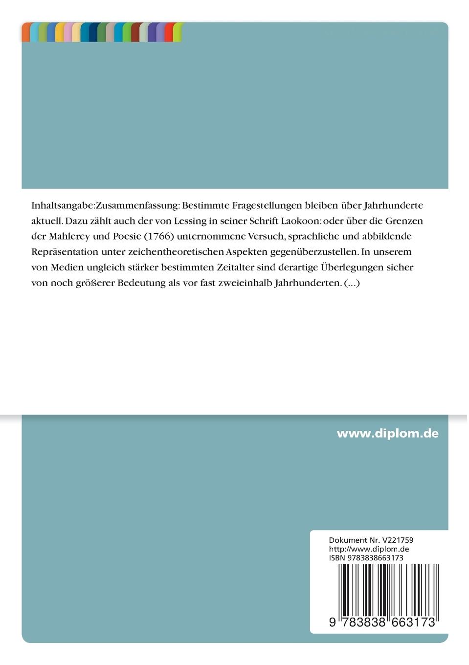 Rückseitencover Lessings Zeichenbegriffe und Zeichenprozesse im "Laokoon" und ihre Analyse nach der modernen Semiotik