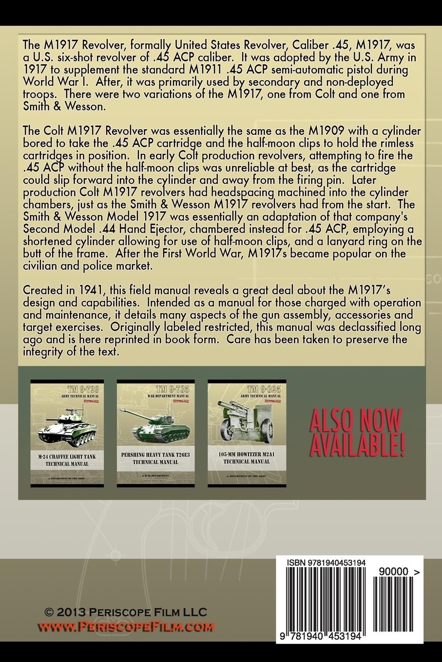 Rückseitencover Colt .45 Revolver and Smith & Wesson .45 Revolver M1917 Field Manual