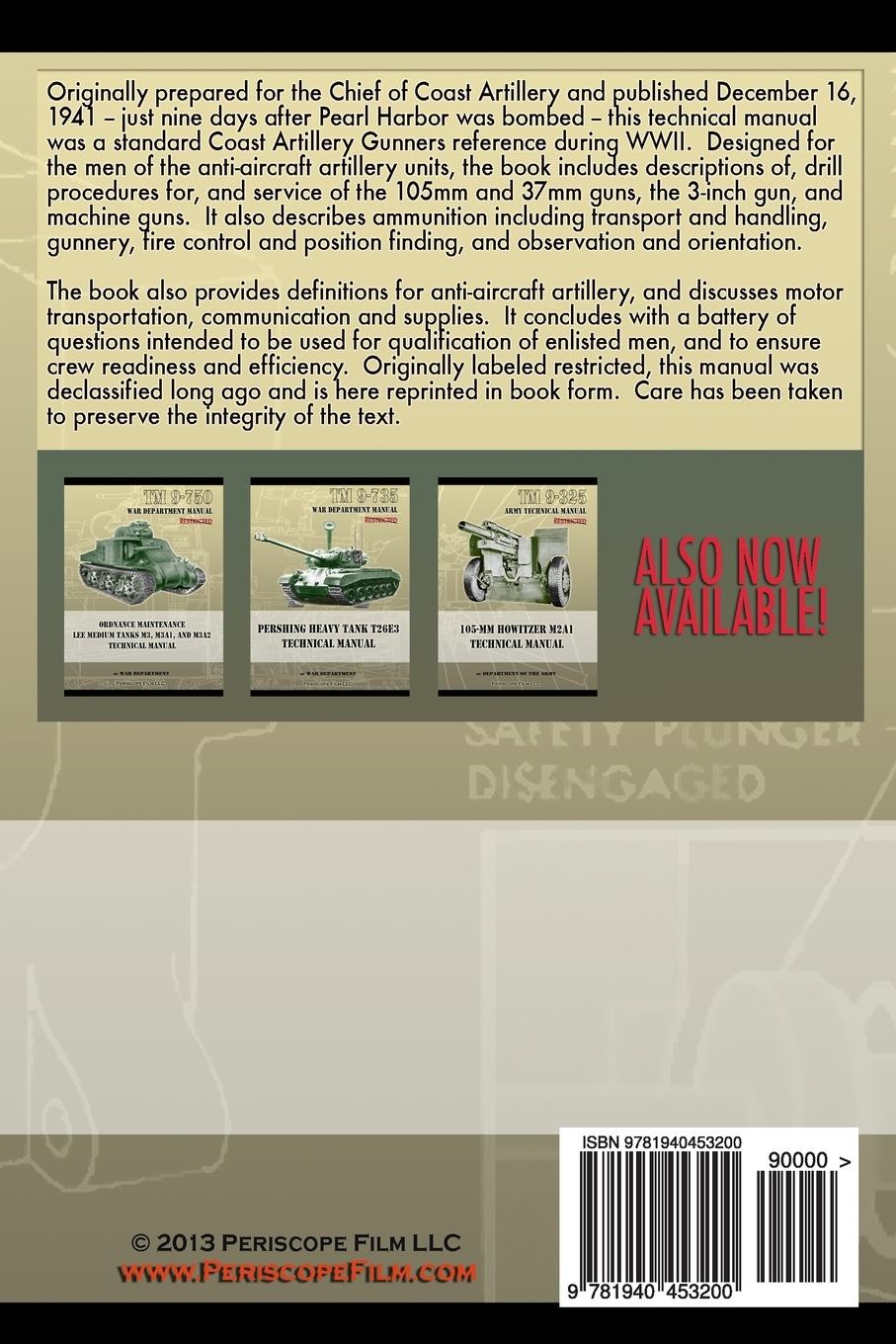 Rückseitencover Coast Artillery Antiaircraft Gun Technical Manual