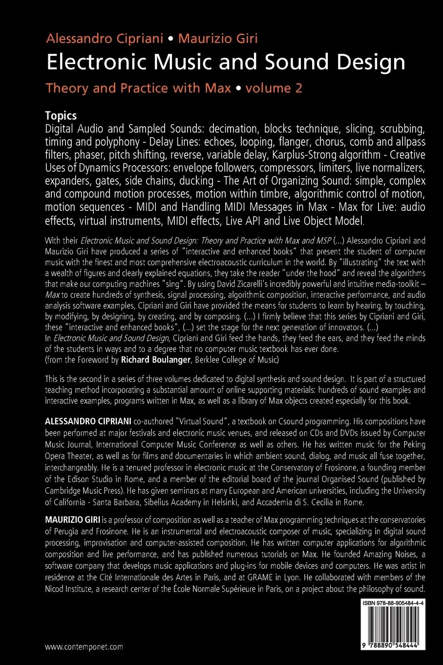 Rückseitencover Electronic Music and Sound Design - Theory and Practice with Max and Msp - Volume 2