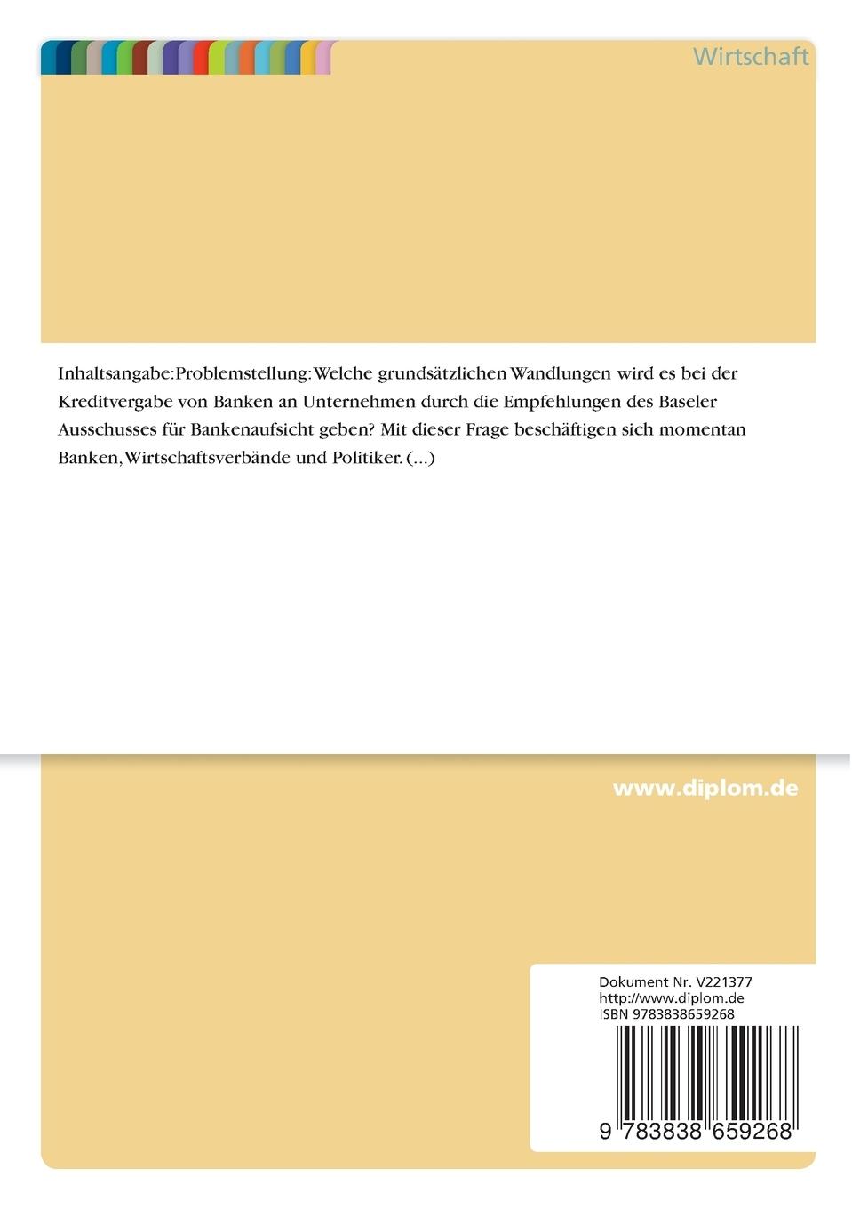 Rückseitencover Veränderungen der Kreditvergabepraxis von Banken an mittelständische Unternehmen